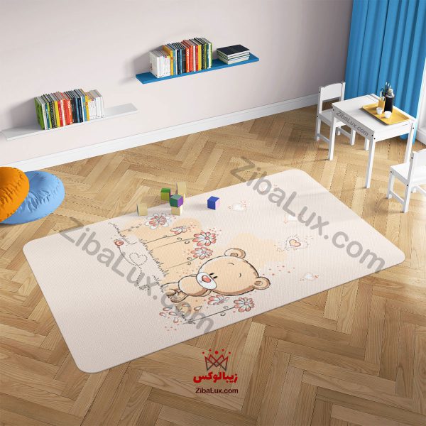 فرش مستطیلی خرس تنها