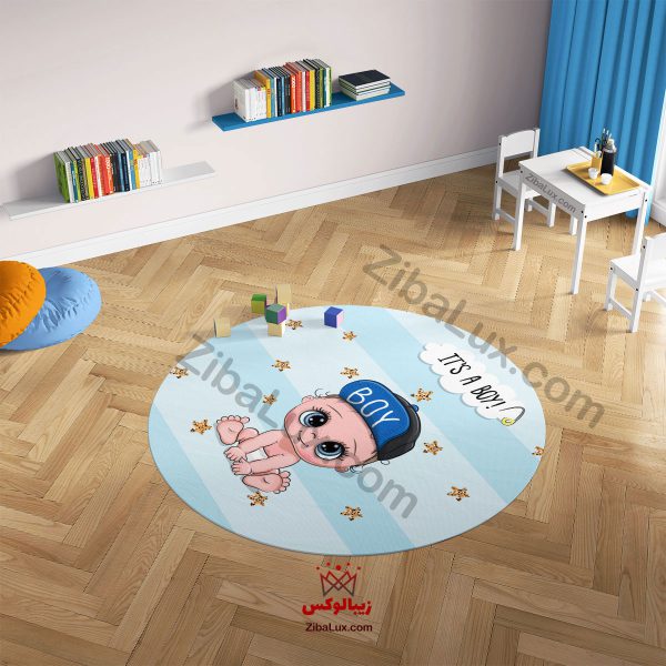 فرش گرد کودک نوزاد پسر ۱