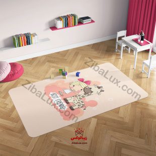 فرش کودک زرافه و دختر
