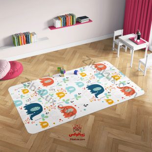 فرش کودک فیلهای رنگی